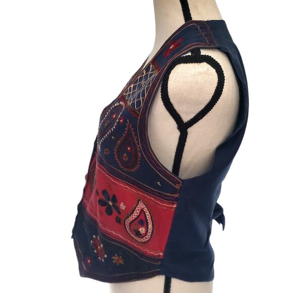 Vtg 90s New Directions Womens Vest Sz S Boho Festival Folk Western Embroidery - Picture 5 of 15